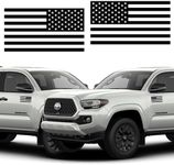 GRITKULTURE Subdued American Flag Decal Stickers 2 Pack for Cars, Trucks, Hard Hats, Laptops, Tumblers, and Window Police Military Tactical US Flag (Black)