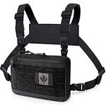 WYNEX Tactical Chest Rig Bag of Laser Cut Design, Molle Chest Pouch Utility Recon Kit Bag Tactical Combat Chest Pack Airsoft Front Chest Pouch Include Patch