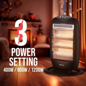 Belaco 3-Bar Halogen Heater 1200W – Portable Electric Room Heater