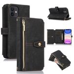 ZCDAYE Wallet Case for iPhone 11, iPhone 11(6.1 inches) Wallet Phone Case, Premium Zipper (with Wristlet) Flip Leather Phone Case for iPhone 11(6.1 inches) - Black