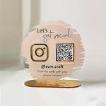 SVM CRAFT® Custom Acrylic QR Code Holder Stand Desktop Acrylic Barcode Scanner Holder Personalized Acrylic Qr Code Stand 4