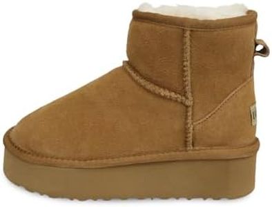 UGG Woolcomfort Classic PLATFORM Mini Boots Premium Australian Sheepskin (Chestnut, US Footwear Size System, Adult, Women, Numeric, Medium, 7)