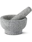 Subaa Mortar and Pestle Set | Ginger Garlic Crusher for Kitchen Unpolished Heavy Stone Material | Best Masher Kitchen Tool | okhli and musal | Ammi kallu (5 inch)