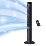 Air Pro Smart 46" Tower Fan- Oscillating Bladeless Fan with Remote - Tall Compact 3 Speeds Quiet Cooling Fan - Floor Standing Fan for Home and Office - LED Display, 4 Modes, 12Hour Timer