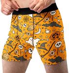 Random Stock Apparel Funny Boxer Briefs For Men Blast Zone Underwear Fun Novelty Gift, Orange Halloween, M