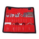 38pcs Car Radio Removal Tool Kit, Audio Stereo CD Player Radio Removal Install Tool Keys Carbon Steel Vehicle Panel Stereo Removal Trim Tool Kit(Red)