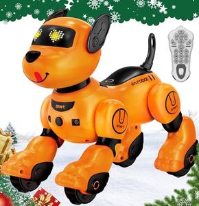 anysun Robot Dog Toy for Kids, Programmable Remote Control Robots Puppy with Follow Up & Touch Sensors, Dancing & Singing, Smart Stunt Robot Pet, Interactive Robotic Dog for Kids (Orange)