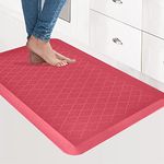 TurtleGrip Anti Fatigue Mat for Kitchen Floor, Durable Standing Desk Mat,Comfortable for Kitchen,Home, Office & Garage 82x52 cms (Red).