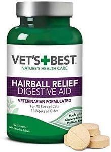 Vet’S Best Cat Hairball Relief Digestive Aid | Vet Formulated Hairball Support Remedy | Classic Chicken Flavor | 60 Chewable Tablets