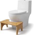 Bamboo Toilet Stool for Adults, 7" Poop Stool for Bathroom, Toilet Potty Stools with Non-Slip Mat for Adults Children, Portable Toilet Potty Stools, Squatting Toilet Stool, Healthy Gifts for Family