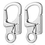 Ahiller Carabiner Keychain Clips, Durable Spring-Loaded Gate, Alloy D Ring Key Chain, Caribeaner for Home, Rv, Camping, Fishing [Silver-2P]