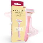 Carmesi Body Razor SkinSoft - Reusable - Pack of 1 | Aloe Vera & Vitamin C Moisture Strip For Smooth & Painless Hair Removal | Slip-Proof Rubber Grip | Soft & Silky Skin | Safe, Hygienic, & Economical