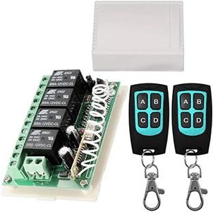 12V Relay Remote Switch Wireless RF Remote Control Switch 4 Channel Relay Module 433Mhz Transmitter Receiver Kit Universal Remote Controller for Lights Ceiling Fan Garage Door Opener Gate Car & More