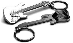 Gifticuffs Metal Bottle Opener Electric Rock Guitar with Keyring Attachment