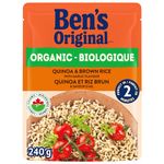 BEN'S ORIGINAL Organic Quinoa & Brown Rice With Garlic Flavour, Rice Side Dish, 240g Pouch