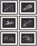 Idiopix Space 02 Patent Wall Decor Chalkboard Art Print Set of 6 Prints Unframed