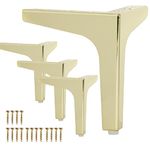 La Vane 4 inch / 10cm Furniture Legs, Set of 4 Modern Metal Diamond Triangle Furniture Feet DIY Replacement Gold for Cabinet Cupboard Sofa Couch Chair Ottoman