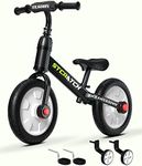 Eilsorrn 3 in 1 Balance Bike Toddlers Training Bicycle for Kids 2-5 Years Girls Boys Riding Tricycles Bike with Training Wheels and Detachable Pedal for Indoor Outdoor Thanksgiving Christmas (White)