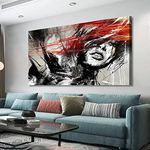 Canvas Wall Art Abstract Poster Graffiti Pictures Home Decor Black Women Prints Paintings for Living Room Bedroom Bedroom Office Kitchen Home Decoration 20x40 Wooden Frames Artwork Easy Hanging