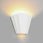 HARPER LIVING Art Deco, Plaster Up/Down White Paintable Wall Light G9 Socket, Ideal for Living Room, Kitchen, Bedroom, Hallway, Hotel