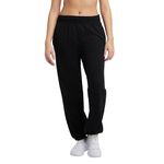 Champion Women's Powerblend Boyfriend Sweat Pant Sweatpants, Black, XS