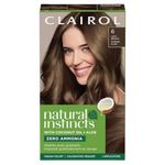Clairol Natural Instincts Demi-Permanent Hair Dye , 6 Light Brown | Ammonia‑Free, Vegan Hair Color with Coconut Oil & Aloe Vera | Pack of 1