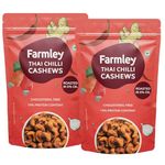 Farmley Premium Thai Chilli Roasted Dry Nut Cashew Snacks 160g | Rich in Protein | Crunchy & Delicious (Pack of 2)