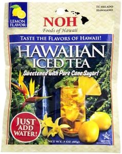 NOH Hawaiian Iced Tea Mix, 3 oz Packet (Pack of 1) - Easy-to-Use Instant Lemon-Flavored Drink Mix Powder with a Blend of Tropical Black Tea - Sweetened with Pure Cane Sugar - No Added Preservatives
