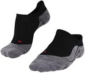 FALKE Women's TK5 Wander Invisible Hiking Socks, No Show, Light Padding, Athletic, Breathable Quick Dry, Merino Wool, Black (Black-Mix 3010), 8-9, 1 Pair