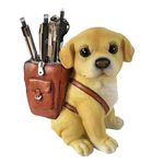 Cute Dog Pen Holder for Desk Labrador Retriever Gifts for Men Women and Kids Unique Pen Pencil Holder Cup Funny Desktop Organizer for Home Office School Desk Decor (lemon-yellow)