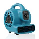 XPOWER P-80A Mini Mighty Air Mover Floor Fan Dryer Utility Blower Outdoor Lawn Fan With External Outlet Plug