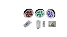 ZVZONE 6 Led 12 watts Aluminium Underwater RGB Colour Light with Remote Controller and SMPS and Ip68 Waterproof Grade Light for Fountain,Ponds, Aquarium & Swimming Pool