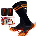 Wndy's Dream Heated Socks,Electric Heated Socks with 5000mAh Rechargeable Battery, Winter Warm Thermal Socks Unisex Foot Warmers for Camping Hiking Skiing Hunting(Medium Size)