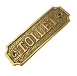 Hand Made Toilet Door Brass Sign, Lavatory Toilet Loo Brass Sign Plaque Bathroom Pub/Shop/House Retro Antique Style