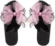 GORGLITTER Women's Bow Sandals Flip Flops Beach Sandals Flats Round Open Toe Slide Sandals Pink 9.5