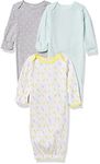 Simple Joys by Carter's Baby 3-Pack Neutral Cotton Sleeper Gown Wearable Blanket, Grey/Green/Yellow, 0 Months (Pack of 3)