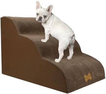 Nepfaivy Escalier pour petits chiens à 3 marches, pour lit et canapé, en éponge haute densité, avec housse amovible, lavable et fond antidérapant, 60 x 40 x 40 cm