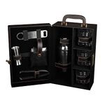 Anything & Everything Premium Bar Set with Whiskey Glasses | Portable Leatherette Bar Set | Bar Set for Picnic | Bar Set for Travel | Bar Set for car | (Black)