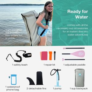 Niphean Inflatable Paddle Board 320cm – SUP for Adults, 200kg Capacity, Seat & Accessories