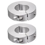 sourcing map 2pcs Shaft Collar 22mm Bore Aluminum Alloy Set Screw Split Clamp-On Collars, 45mm OD, 12mm Width, for Wheel Barrow Axle, Gearbox Assemblies, Machine Tools, Industry, Anodization