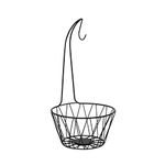 Spectrum Diversified Paxton Tree & Basket Hanger & Fruit Basket, Produce Saver Banana Holder & Open Wire Fruit Bowl for Kitchen Counter & Dining Table, Black Medium