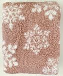 Berkshire Blanket Berkshire Double Sided Sherpa Throw (Blush Glam Snowflake)