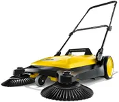 Kärcher Walk Behind Outdoor Push Sweeper S 4 Twin for Workshops, Warehouses or Garages - 5X Faster Than a Push Broom, 5.25 Gallon Capacity, 26.8" Sweeping Width