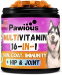 Dog Multivitamin Chewable with Glucosamine 16 in 1 - Dog Vitamins and Supplements - Hip and Joint Support Health - Immunity, Mobility - Gut, Skin, Heart, Coat