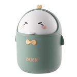 Greyoe Desk Bin, Mini Bin, Small Bin, Kitchen Bin Bedroom Bin Desktop Trash Can Small Desktop Trash Can Bathroom Trash Can Bathroom Kitchen Portable Cute Cartoon Style Trash Can (Green)