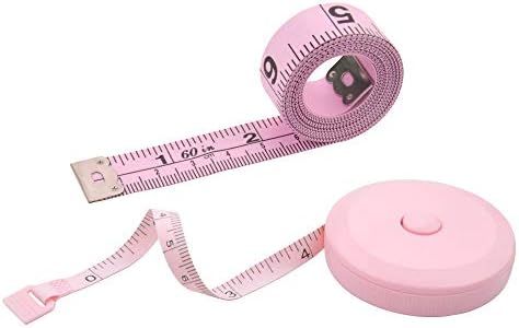 Edtape 2PCS Measuring Tape for Body,Soft Tape Measure for Body Sewing Fabric Tailor Cloth Craft Measurement Tape，60 Inch/1.5M Pink Retractable Dual Sided Measure Tape Set