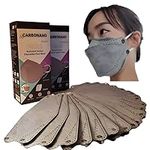 CARBONANO Activated Carbon disposable face mask,3D Mask,flat fold design,4 layer (4ply) mask,easy to breathe,20 pack Fish-Shaped dust odor pollution masks