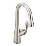 Moen 5995SRS Arbor One-Handle High-Arc Pull Down Single Mount Bar Faucet, Spot Resist Stainless