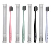 CARE CUB Manual, Multicolor Flat Head Ultra Soft-Bristles Micro Nano 10,000 Nano Bristle Good Cleaning Effect For Sensitive Teeth Oral Gum Recession,Toothbrush For Adults Pack Of 4