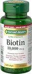 Nature's Bounty Biotin, 10000mcg, Softgels, Promotes Hair Growth, Thicker Hair, Healthy Skin and Nails, Helps body metabolize fats, carbohydrates, and proteins, 120 Count, Value SIze